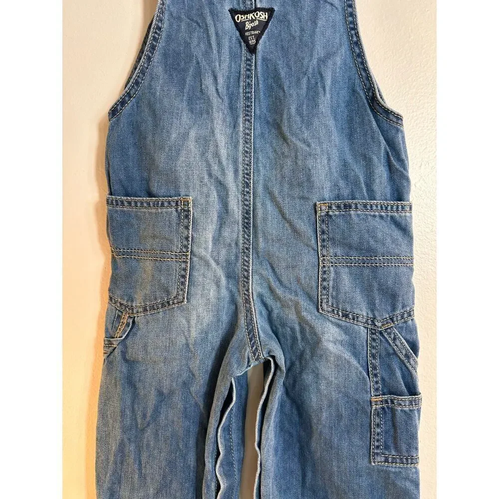 OSHKOSH B’GOSH Unisex Toddler Jean Bib Overalls / Size: 24 Months